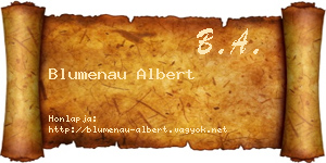 Blumenau Albert névjegykártya