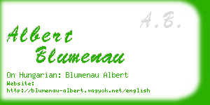 albert blumenau business card